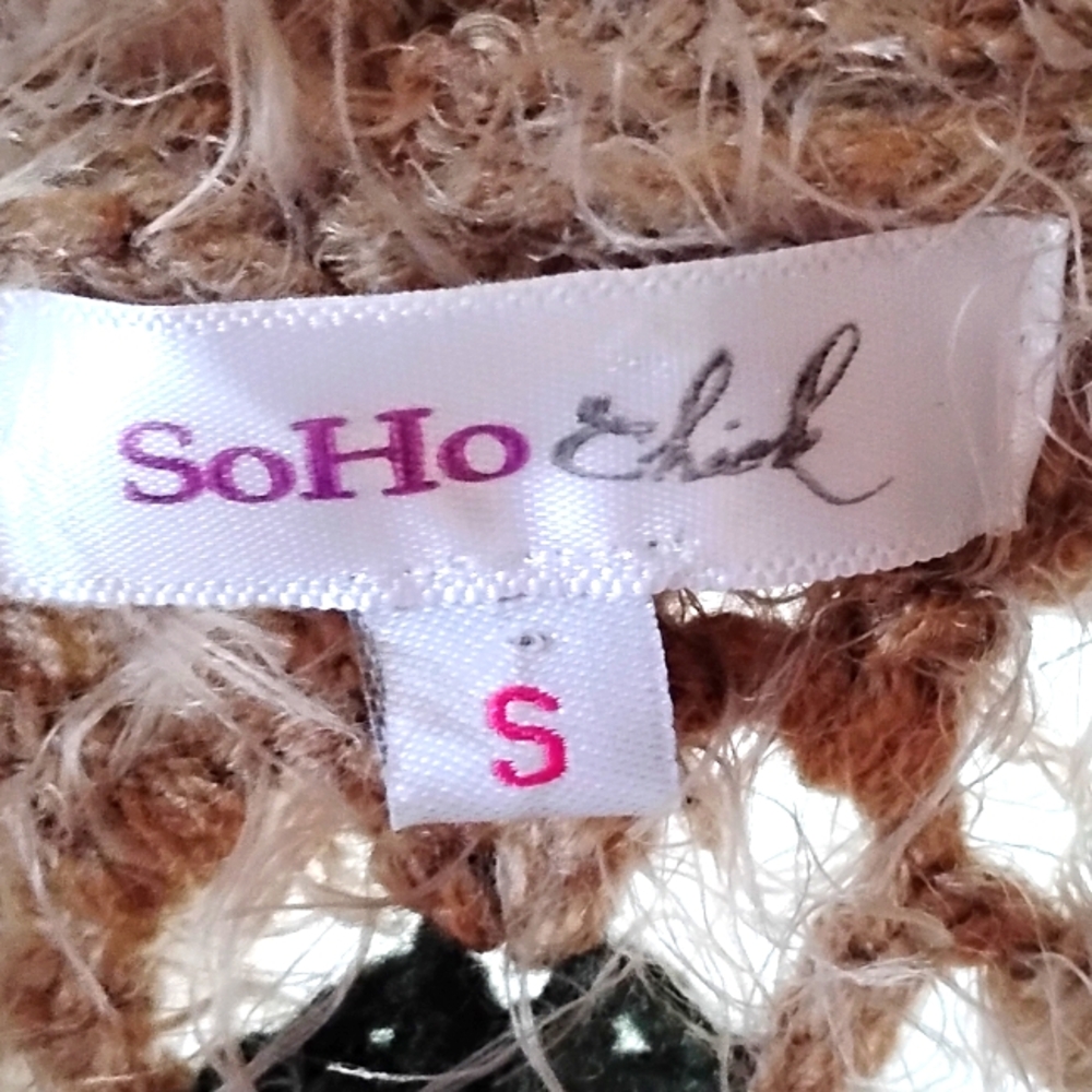 Vintage soho chick hand embroidery Mohair vest shabby boho retro hipster - Picture 2 of 12